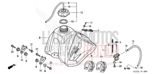 RESERVOIR A CARBURANT XR250R4 de 2004